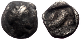 *Scarce* Attica, Athens (ca 450-430) AR obol (Silver, 0.59g, 9mm)
Obv: Head of Athena r., wearing crested Attic helmet with three olive leaves over v...