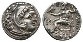 Kings of Macedon, Alexander III ‘the Great’ (336-323 BC) AR Drachm (Silver, 4.31g, 17mm) Kolophon, struck under Antigonos I Monophthalmos, ca 310-301....