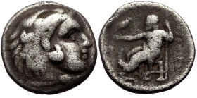 Kings of Macedon, Alexander III the Great (336-323 BC). AR Drachm (Silver, 4.00g, 17mm) Late lifetime-early posthumous issue of Sardes (?), under Phil...
