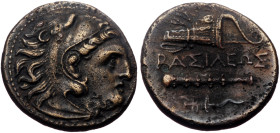 Kings of Macedon. Alexander III 'the Great', AE, (Bronze, 5.66 g 19 mm), 336-323 BC. Uncertain mint in Western Asia Minor.
Obv: Head of Herakles right...