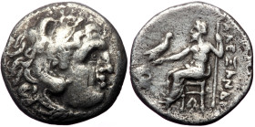 Kings of Macedon, Alexander III 'the Great', AR Drachm, (Silver, 3.80 g 18 mm), 336-323 BC. Lampsakos.
Obv: Head of Herakles right, wearing lion skin....