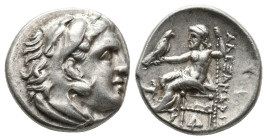 Kings of Macedon, Alexander III ‘the Great’ (336-323 BC) AR Drachm (Silver, 4.29 g, 17mm) Abydos (?), struck under Antigonos Monophthalmos, ca 310-301...