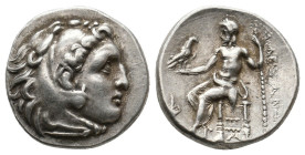 Kings of Macedon, Alexander III ‘the Great’ (336-323 BC) AR Drachm (Silver, 4.28g, 17mm) Sardes, struck under Menander or Kleitos, ca 322-319/8. 
Obv:...