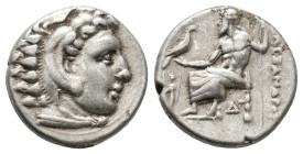 Kings of Macedon, Alexander III 'the Great' (336-323 BC) AR Drachm (Silver, 4.27g, 16mm) Lampsakos mint. Struck under Kalas or Demarchos, ca 328/5-323...