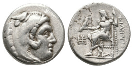 Kings of Macedon, Philip III Arrhidaios (323-317 BC) AR Drachm (Silver, 4.25g, 17) Sardes. 
Obv: Head of Herakles to right, wearing lion skin headdres...