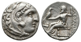 Kings of Macedon, Alexander III ‘the Great’ (336-323 BC) AR Drachm (Silver, 4.24 g, 17mm) Abydos (?), struck under Antigonos Monophthalmos, ca 310-301...