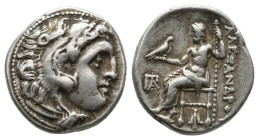 Kings of Macedon Alexander III "the Great" (336-323 BC) AR Drachm (Silver, 4.23g, 17mm) Struck under Antigonos I Monophthalmos, ca 306/5-301 BC, Kolop...