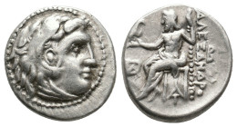 Kings of Macedon, Alexander III 'the Great' (336-323 BC) AR Drachm (Silver, 4.22g, 17) Magnesia ad Maeandrum.
Obv: Head of Herakles right, wearing lio...