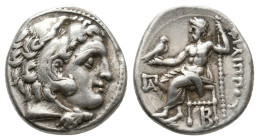 Kings of Macedon. Philip III Arrhidaeus (323-317 BC) AR Drachm (Silver, 4.05g, 17mm) In the types of Alexander III, Kolophon, struck circa 322-319 BC
...