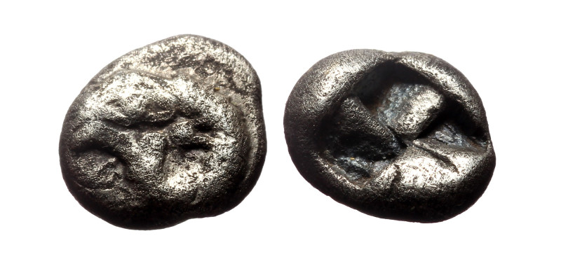 Troas, Kebren (5th century BC) AR Diobol (Silver, 1.20g, 9mm).
Obv: Ram's head l...