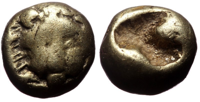 Ionia, Miletos, EL 1/24 Stater, (Elektron, 0.58 g 4 mm),Circa 600-550 BC. 
Obv: ...