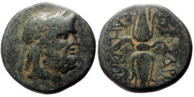 *Very rare* Caria, Kidramos AE (Bronze, 7.36g, 19mm) ca 2nd-1st centuries BC 
Obv: Laureate head of Zeus to right. 
Rev: KI-ΔPA/MH/NΩN Winged thunderb...