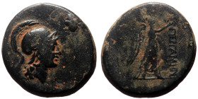 MYSIA, Pergamon (ca 133-27 BC) AE (Bronze, 8.32g, 21mm) unknown magistrate. 
Obv: Helmeted head of Athena right; magistrate below (not visible) 
Rev: ...