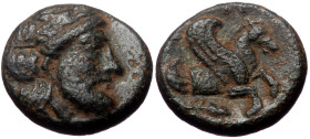 Mysia, Lampsakos? Iolla ? Adramytion ?, AE, (Bronze, 0.99 g 9 mm), 4th century BC. 
Obv: Laureate head of Zeus right
Rev: Forepart of pegasos right; b...