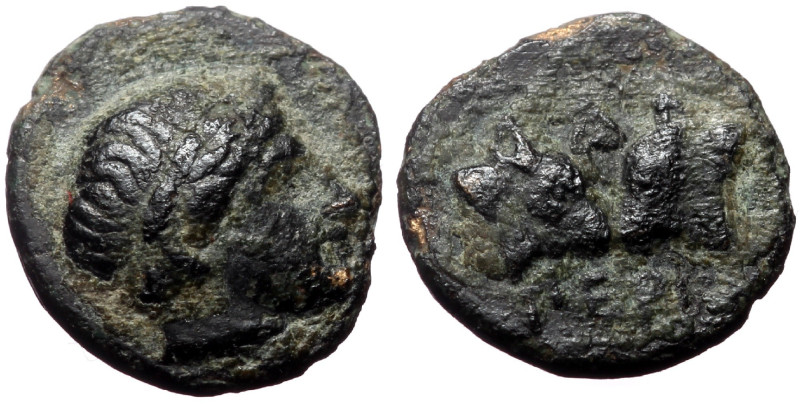 Mysia, Pergamon, AE, (Bronze,0.84 g 10 mm),Circa 450 BC. 
Obv:Laureate head of A...