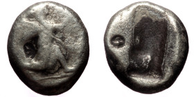 Persia, Achaemenid Empire. temp. Darios I to Xerxes II (ca 485-420 BC) AR Siglos (Silver, 5.15g, 16mm) Sardes 
Obv: Persian king or hero, wearing kida...