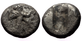 Persia, Achaemenid Empire. temp. Darios I to Xerxes II (ca 485-420 BC) AR Siglos (Silver, 5.05g, 15mm) Sardes 
Obv: Persian king or hero, wearing kida...