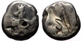 Persia, Achaemenid Empire. temp. Xerxes I to Darios II (ca 485-420 BC) AR Siglos (Silver, 5,31g, 15mm) Lydo-Milesian standard. Sardes 
Obv: Persian ki...