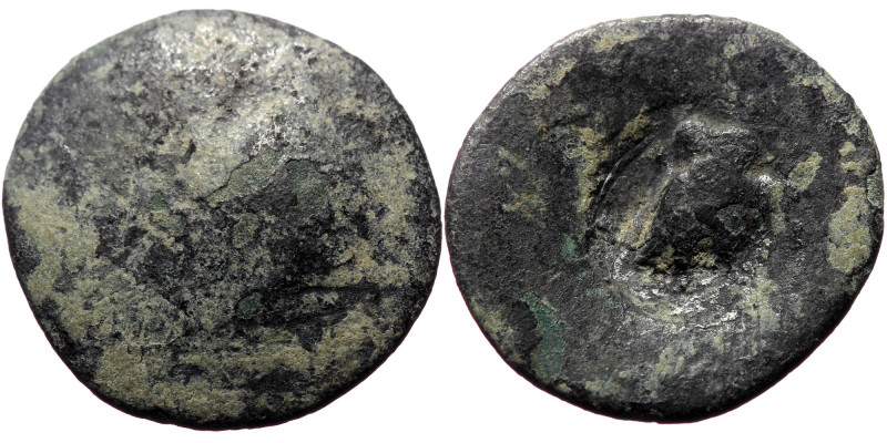 Unreaserched Roman Provincial AE coin (Bronze, 2.22g, 18mm) with one countermark...