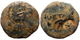 Unreaserched Greek AE coin (Bronze, 2.57g, 18mm), with countermark
Obv: ΦΙΛΑΤΑΙΡ, countermark "six reyes star within round incuse
Rev: Blank 
Ref: ???...
