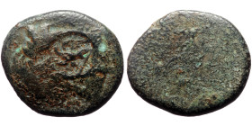 Unreaserched Greek AE coin (Bronze, 3.97g, 18mm), with countermark
Obv: Head right, countermark "Eagle standing left, head right, within round incuse"...