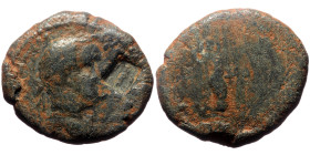 Unreaserched Roman Provincial AE coin (Bronze, 7.57g, 21mm) Flavians (69-81) with countermark
Obv: Head right, unidentified rectangular countermark 
R...
