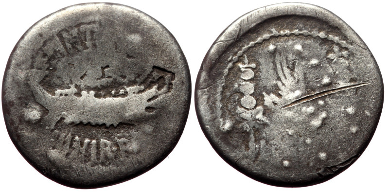 Marc Antony Legionary AR Denarius (Silver, 2.60g, 19mm) Military mint moving wit...