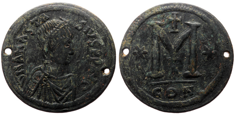Anastasius I (491-518) AE Follis (Bronze, 16.10g, 37mm) Constantinople, 1st offi...