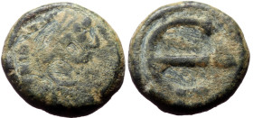 Justinian I (?), AE, Pentanummium (Bronze, 2.65 g. 12 mm.) Constantinople. 527-568 AD.
Obv: [DN IVSTINIANVS PP AVG], pearl diademed, draped, cuirassed...