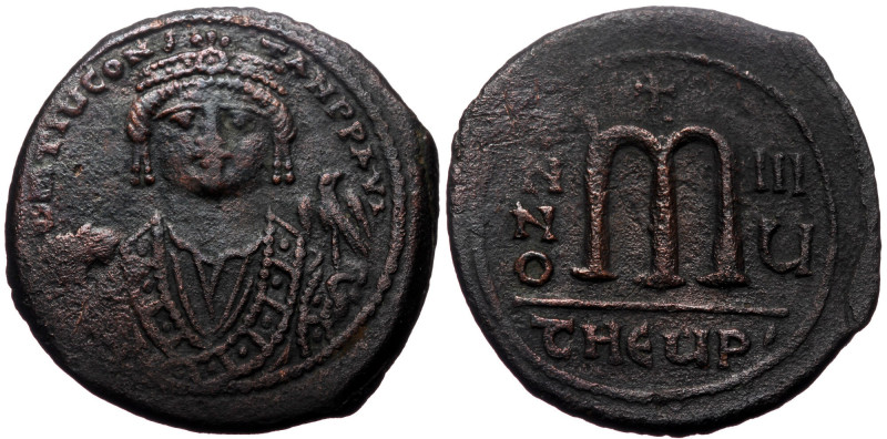 Tiberius II Constantine, AE, Follis. (Bronze, 12.58 g. 31 mm.) Theopolis (Antioc...