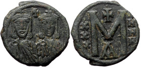Michael II the Armorian and 'Stammerer' (820-829) AE Follis (Bronze, 5,73g, 23mm) 
Obv: two facing busts, 
Rev: large M, XXX in left field, NNN in rig...