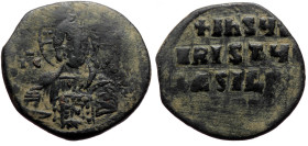 Anonymous Folles, time of Basil II & Constantine VIII (ca 976-1025) AE Follis (Bronze, 26mm, 11.28g) Constantinople. 
Obv: + EMMA-NOVHΛ / IC - XC Bust...