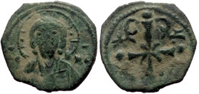 Nicephorus III Botaniates (1078-1081) AE Follis (Bronze, 22mm, 4.27g) Constantinople, 1078-1081. 
Obv: anepigraphic, Facing, nimbate bust of Christ, w...