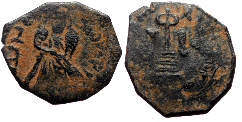 Islamic, Umayyad Caliphate. Abd al-Malik ibn Marwan, AE, Fals. (Bronze, 2.88 g. ...