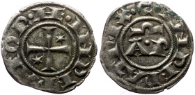 Sicily, Henry VI and Constance (1194-1196) AR Denaro. Brindisi. 
Obv: + HE INPERATOR, Cross potent, two stars in field 
Rev: + C INPERATRIX, A P. 
Ref...