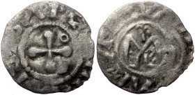 France, Provence. Anonymous Bishops, AR, Denier (Silver, 1.00 g. 17 mm.) Valence. 1100-1225 AD.
Obv: + VRBS VΛLЄNTIΛI / Urbs Valentiai (City of Valenc...