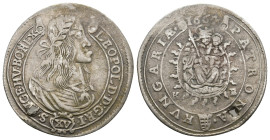 House of Habsburg, Leopold I (1657-1705) XV Kreuzer (Silver, 5.17g, 31mm) Körmöcbánya /Kremnitz/ , 1664 K-B
Obv: LEOPOLD•D:G•R•I•- S•AV•GE•HV• BO•REX•...