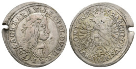 Habsburg, Leopold I (1657-1705) Wien 1662 AR VI Kreuzer (Silver, 3.28g, 27mm)