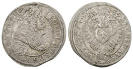 *Scarce* Habsburg, Leopold I (1657-1705) (D) VI Kreuzer (Silver, 2.80g, 24mm) 1682, Wien; Mm. Matthias Mittermayer