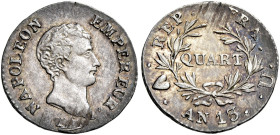 PIEMONTE. Torino.  

Quart an 13 (1804-1805), AR. Pagani 60. Le Franc 158/17. Gadoury 346.
Molto raro. Migliore di Spl