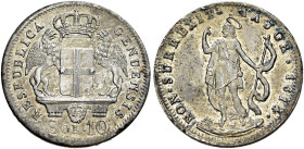 LIGURIA. Genova.  

Repubblica Genovese, 20 aprile 1814-4 gennaio 1815. Da 10 soldi 1814, AR. Pagani 30a. Lunardi 381. MIR 392.
q.Fdc