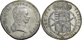 TOSCANA. Firenze.  

Francescone 1799, AR 26,91 g. Pagani 05a. Davenport 1521 (149).
Raro. q.Fdc

Ex asta Finarte, 24 aprile 1985, 282.