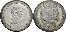 TOSCANA. Firenze.  

Scudo da 10 paoli o francescone 1803, AR. LUDOVICUS I D G HISP INF REX ETRVRIAE & Testa a d., in basso [LS] (Luigi Sires incisore...