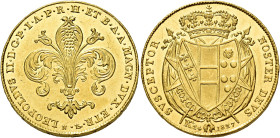 TOSCANA. Firenze.  

Granducato di Toscana. Leopoldo II di Lorena 18 giugno 1824 al 21 luglio 1859. Da 80 fiorini 1827, AV. Pagani 91. MIR 443/1. Fr...