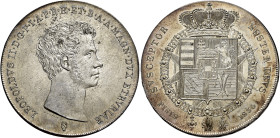 TOSCANA. Firenze.  

Quattro fiorini o francescone 1830, AR. Testa grossa giovanile a d. Rv. Stemma coronato attorno il Collare. Pagani 108.
Molto ...