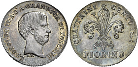 TOSCANA. Firenze.  

Fiorino da quattrini cento 1856, AR. Testa adulta. Pagani 137.
q.Fdc