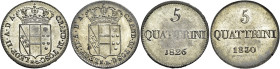 TOSCANA. Firenze.  

Lotto di due monete. Da 5 quattrini o crazia 1826, Cu. Pagani 171. Da 5 quattrini o crazia 1830, Cu. Pagani 174.
Spl