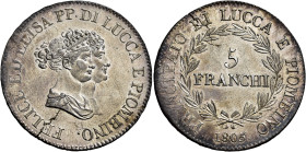 TOSCANA. Lucca.  

Principato di Lucca e Piombino. Elisa Bonaparte e Felice Baciocchi principi e granduchi di Toscana, 23 giugno 1805 – 11 aprile 1814...