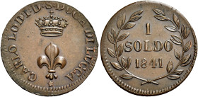 TOSCANA. Lucca.  

Soldo 1841, Cu. Pagani 274.
Migliore di Spl