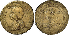 UMBRIA. Perugia.  

Da 5 baiocchi (1799), Cu. 10,30 g. Riconio di “madonnina” sopra a “sampietrini”di Pio VI già battuti nella zecca di Perugia (1795-...
